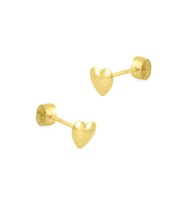 Aretes Corazón para niña Oro 18K
